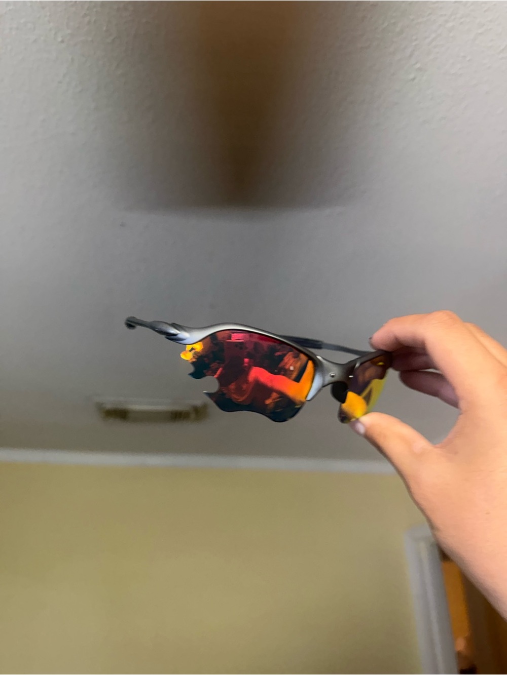 Sport Polarized Sunglasses with Red-Orange Mirrored Lenses o””